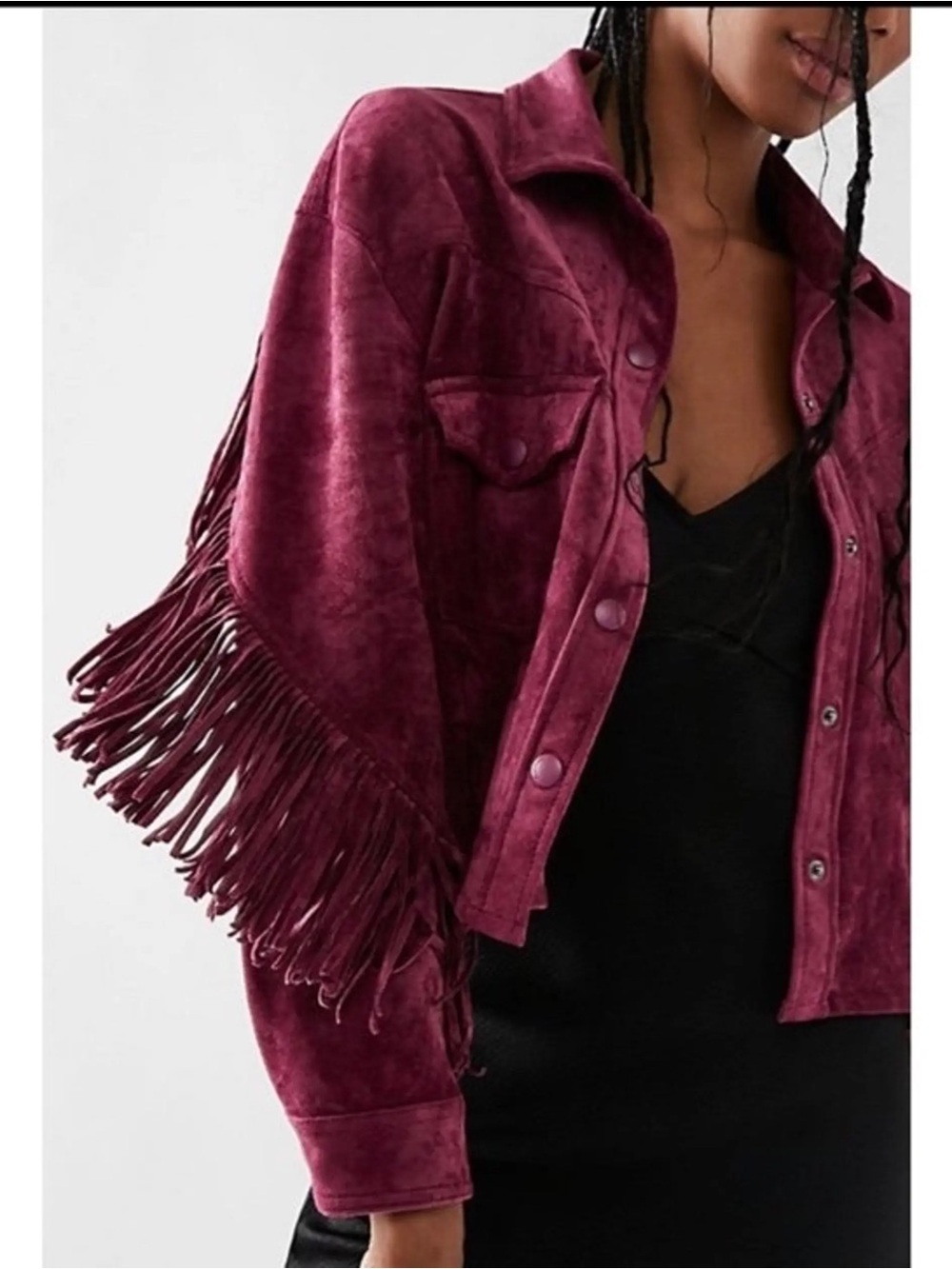 BLANKNYC x FREE PEOPLE Twist and Shout Vegan Suede Fringe Jacket